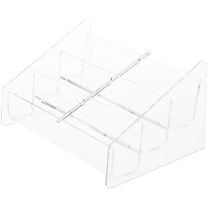 Plymor Clear Acrylic 6-Pocket Business Card Holder, 4" H x 8" W x 5.25" D - Picture 1 of 1
