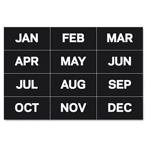 Mastervision Calendar Magnetic Tape Months Of The Year Black/White 2" x 1" - Picture 1 of 1