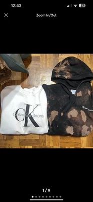 Paquete de sudadera Calvin Klein y sudadera con capucha tie dye Champion, talla LG para hombre Foto 1 de 4