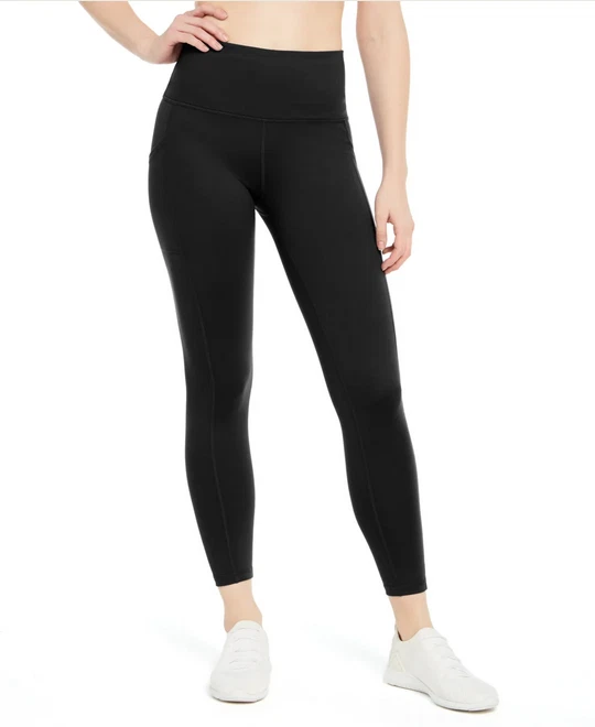 ID Ideology Womens Plus Compression High Waist 7/8 Length Leggings Black 2X