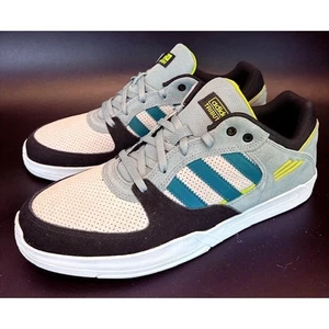 Adidas Tribute ADV Skateboarding Sneakers Gray Teal Yellow Black Mens size 10 - Picture 1 of 8