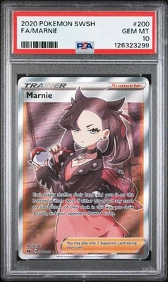 Marnie (Full Art) - 200/202 Sword & Shield Base Set PSA 10 GEM MINT - POKEMON - Image 1 of 2