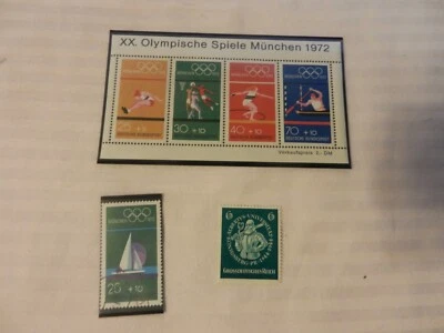 Lot of 6 Germany Stamps Block of 4 Munich 1972 Olympics, Albertus University - Image 1 of 3