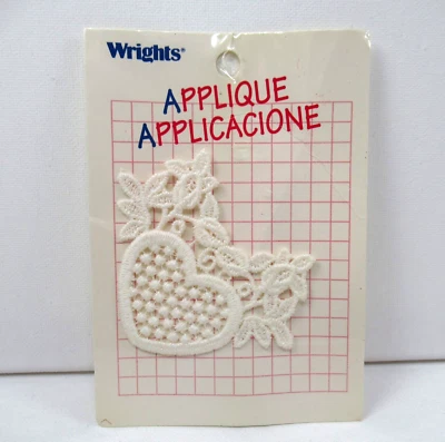 Apliques de encaje Wrights parche floral corazón blanco bordado nuevo en paquete Foto 1 de 4