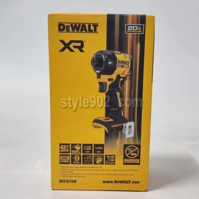 DeWALT DCF870 20V MAX XR BRUSHLESS Cordless Impact Driver Only Body - FedEX - Image 1 of 2
