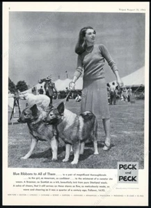 1943 Norwegischer Elchhund 2 Champion Hund Foto Peck & Peck Mode Vintage Druck Anzeige - Bild 1 von 7