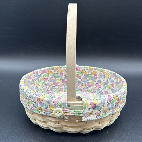 Longaberger 2002 Small Oval Easter White washed Basket Protector Liner *NEW* Cover