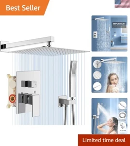 High Pressure Dual Shower System with 12 Inch Rain Shower Head & Handheld Option - Bild 1 von 10
