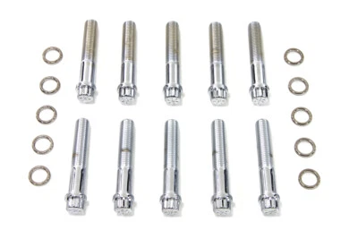 Big Twin Cabeza de Pala y Cabeza Pan 12 Puntos Pernos de Culata - Cromo Foto 1 de 2