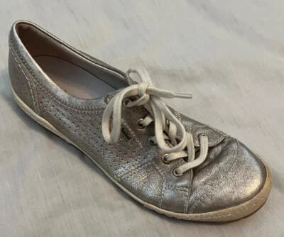 JOSEF SEIBEL Caspian silver fashion sneakers EU 37 US 6 6.5 leather shoes - Image 1 of 4