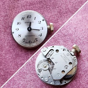 Vintage Diantus Antimagnetic 1 Jewel Mechanical Watch Movement Swiss Silver WP2 - Picture 1 of 14
