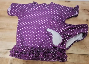 RuffleButts Girls Two Piece Short Sleeve Swim Suit Girls 5 Floral Polka Dot Y2 - Picture 1 of 6