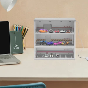 Diecast Model Car Display Case &LED Light For 1:64 3-Layer Model Display Cabinet - Picture 1 of 16