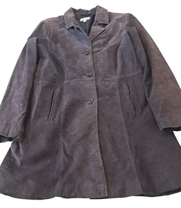 Giacca donna denim & co scamosciata 100% pelle tasche M grigio scuro - Foto 1 di 9