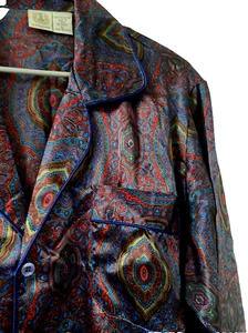 Vintage Nummer 1 London Paisley Pyjama Oberteil & Hose 2-teiliges Set XL mehrfarbig - Bild 1 von 12