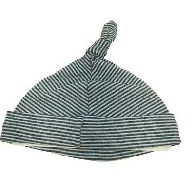 Carters Boy's Size 9 Month Hat Black And White Stripe New With Cardboard Insert - Image 1 of 4