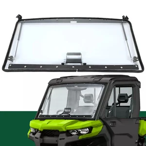 3-IN-1 Scratch Resistant Flip Windshield For Can-Am Defender HD5 HD8 HD10 2016+ - Picture 1 of 15