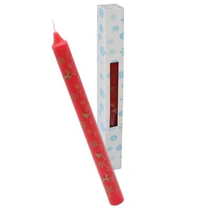 Weihnachten Advent Kerze verpackt 25 cm konisch Countdown Rotkehlchen / Rentiere rot - Bild 1 von 4