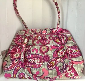 VERA BRADLEY PAISLEY MEETS PLAID BOWLER BAG NEW WITH TAGS UK SELLER - Picture 1 of 2