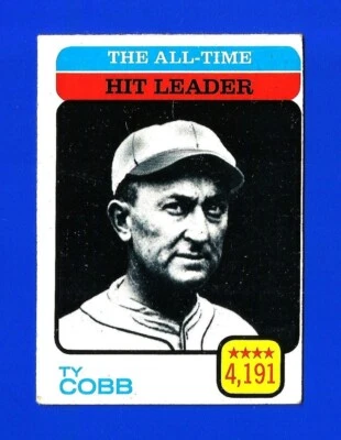 1973 年 Topps 套装 BREAK #471 TY COBB ALL-TIME HIT LEADER VG+/EX TIGERS (SB1)  — 第 1/2 张图片