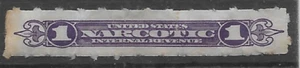 USA Genuine Revenue #RJA42b 1919-64 1c Narcotic Stamp, violet,Rouletted Mint OG - Picture 1 of 2