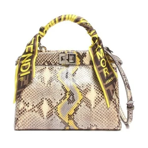 Borsa a tracolla Fendi borsa a mano ferramenta argento mini peekaboo dettagli danni angolo 9 - Foto 1 di 8