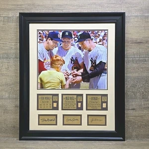 Mickey Mantle/Joe DiMaggio/Stan Musial Sig Series Juego Usado Murciélago Enmarcado Imagen 23x19 - Imagen 1 de 22
