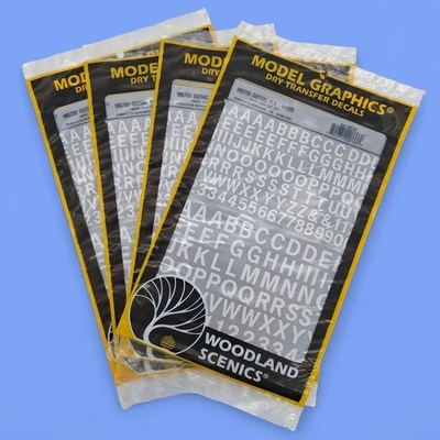 Lot of 4 Woodland Scenics MG733 Gothic RR Dry Transfer Decals - White  - Image 1 of 2
