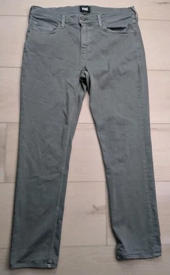 Pantalones de mezclilla Paige Lennox para hombre 34x29 suaves verdes algas vintage ajustados rectos elásticos Foto 1 de 4