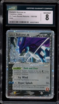 Pokemon Rocket's Suicune ex EX Team Rocket Returns Holo Ultra Rare #105 CGC 8 - Image 1 of 2