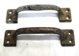 Set of 2 Vintage Antique Cast BRASS Cabinet / Drawer HANDLES Pulls 3.5" to 3.5" - Picture 1 of 1