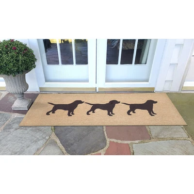 Liora Manne Frontporch Doggies Indoor/Outdoor Rug Black 2' x 5' - Image 1 of 4