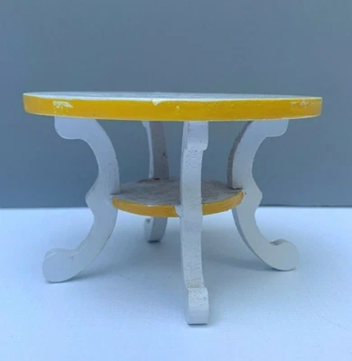 Mesa de madera blanca con mantel muebles miniatura vintage para casa de muñecas Lundby  Foto 1 de 4