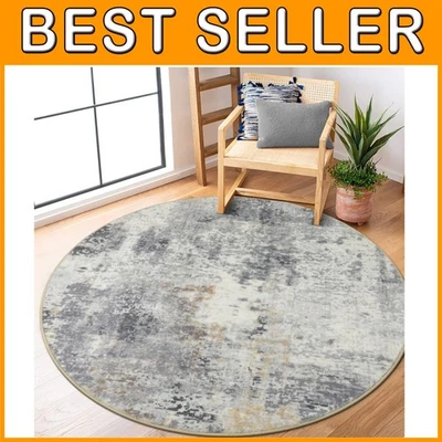 Alfombra abstracta contemporánea - Alfombra gris suave para sala de estar Foto 1 de 4