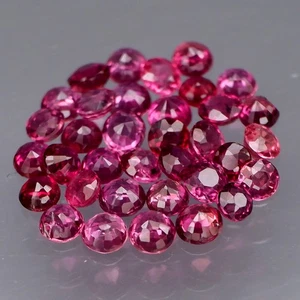 Round 2.1 to 2.5 mm.UNHEATED Pink Sapphire Songea,Africa 35Pcs/2.50Ct. - Picture 1 of 6