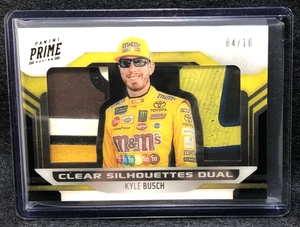 Kyle Busch 2019 Panini Prime Racing Clear Silhouettes Dual Relic #4/10 - Picture 1 of 2