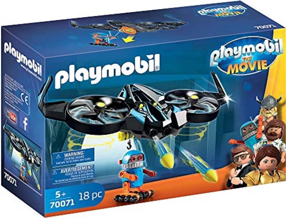 PLAYMOBIL 70071 The Movie Robotitron With Drone 18pc
