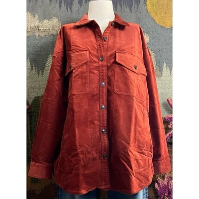 Nuevo con etiquetas Nuevo $118 Madewell Camisa de Pana Grande Chaqueta Rojo Óxido XXL Foto 1 de 4