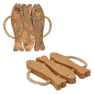 Viking 3 Fish Natural Cork Hot Pads/Trivets - Made in Portugal  - Picture 1 of 3