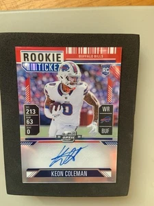 KEON COLEMAN RC/ON CARD AUTO 2024 Contenders Optic RED ROOKIE TICKET SP 35/175 - Picture 1 of 8