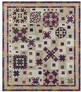 Graphic Gems Batik BOM Garnet and Sapphire/Borders, Backing, and Binding NEW - Picture 1 of 9