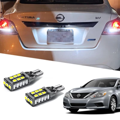 2Pcs 6000K White LED License Plate Light Bulbs for 1998-2018 Nissan Altima Foto 1 de 4