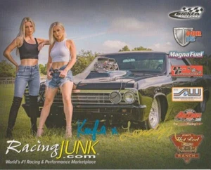 2021 RACING JUNK Plymouth Road Runner Grid Girls signed PRI Show B/B Info Card - Picture 1 of 1