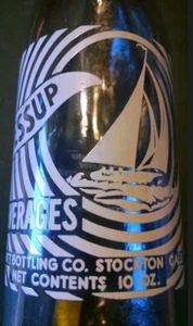 Jessup Beverages sailboat Stockton Cal. ACL soda bottle - Picture 1 of 11