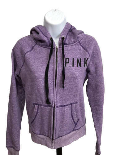 UNDERCOVER FELPA CON CAPPUCCIO VICTORIAS SECRET FULL ZIP VIOLA TAGLIA XS LOVE ROSA