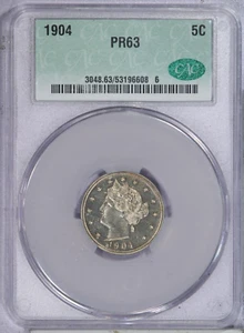 1904 Liberty V Nickel 5c CACG CAC PR63 PF62 LB - Picture 1 of 2