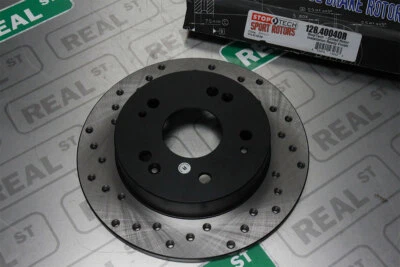 StopTech Sport Cross Drilled Brake Rotor Rear Right Civic Si 06-15 K20Z3 K24Z7 - Image 1 of 4