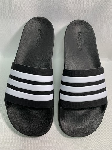 Sandali Adidas Athletic Cloudfoam da uomo neri a righe bianche taglia 12