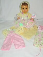 Adorable 11 " Tiny Tears NO Doll Clothing Lot Dress Yellow Pink Bib Overalls 