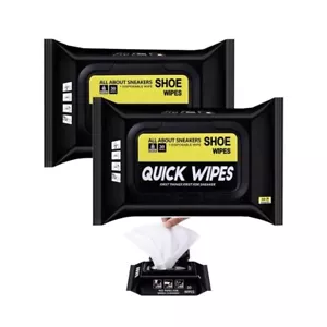 Sneaker Shoe Wipes 2-Pack 60 Pcs Quick Wipes Dirt Cleaner Disposable Travel Pack - Picture 1 of 10
